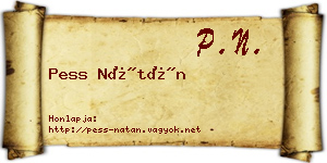 Pess Nátán névjegykártya
